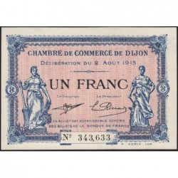 Dijon - Pirot 53-4 - 1 franc - Sans série - 02/08/1915 - Etat : NEUF