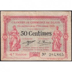 Dijon - Pirot 53-17 - 50 centimes - 4e série - 01/12/1919 - Etat : TB