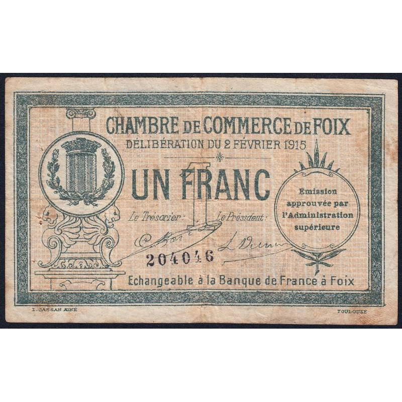 Foix - Pirot 59-10 - 1 franc - 02/02/1915 - Etat : TB-
