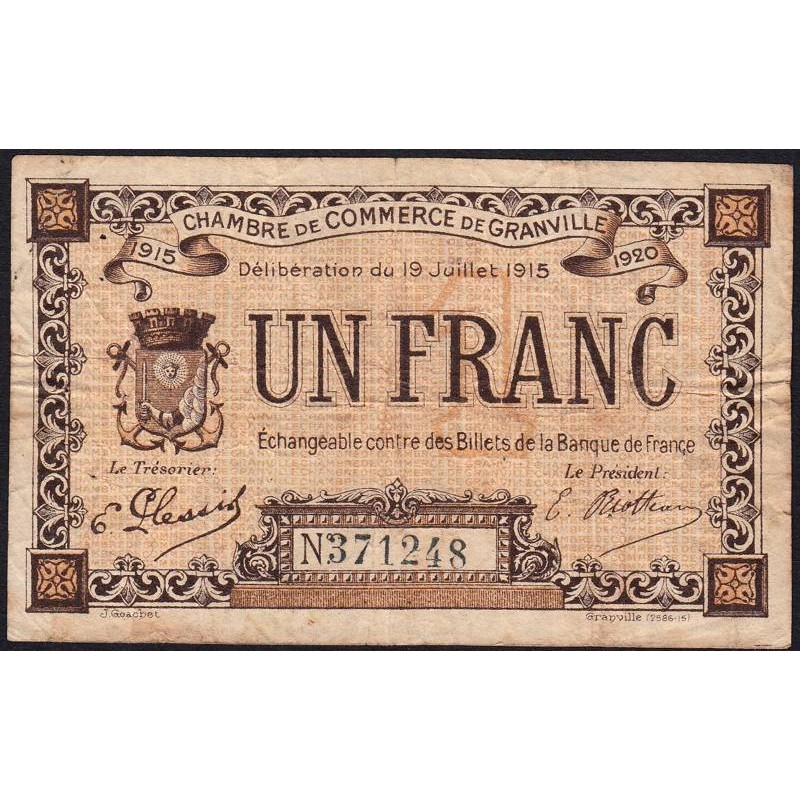 Granville - Pirot 60-4 - 1 franc - 19/07/1915 - Etat : TB
