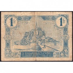Granville & Cherbourg - Pirot 61-8 - 1 franc - 27/09/1921 - Etat : TB-