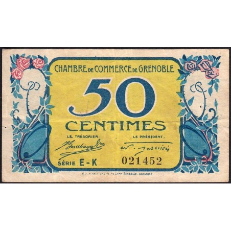 Grenoble - Pirot 63-14 - 50 centimes - Série EK - 08/11/1917 - Etat : TB+