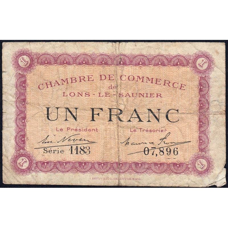 Lons-le-Saunier - Pirot 74-13 - 1 franc - Série 1183 - Sans date - Etat : B+