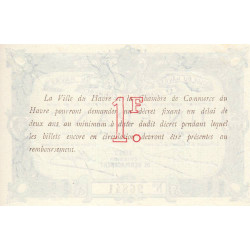 Le Havre - Pirot 68-18b - 1 franc - 1917 - Etat : pr.NEUF