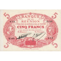 La Réunion - Pick 14-7 - 5 francs - 1938 - Etat : SUP+