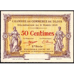 Dijon - Pirot 53-8 - 50 centimes - 2e série - 06/03/1916 - Spécimen - Etat : NEUF