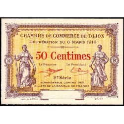 Dijon - Pirot 53-8 - 50 centimes - 2e série - 06/03/1916 - Spécimen - Etat : NEUF