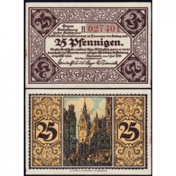 Allemagne - Notgeld - Hannover (Chambre de Comm.) - 25 pfennigen - Série H - 01/07/1921 - Etat : SPL+
