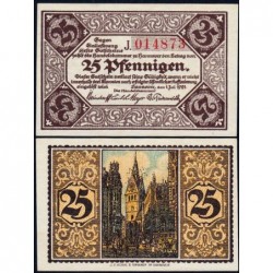 Allemagne - Notgeld - Hannover (Chambre de Comm.) - 25 pfennigen - Série J - 01/07/1921 - Etat : NEUF