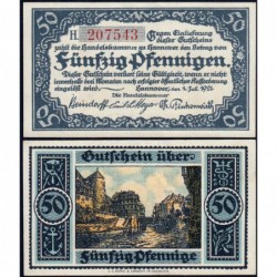 Allemagne - Notgeld - Hannover (Chambre de Comm.) - 50 pfennigen - Série H - 01/07/1921 - Etat : NEUF