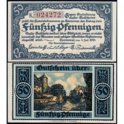 Allemagne - Notgeld - Hannover (Chambre de Comm.) - 50 pfennigen - Série K - 01/07/1921 - Etat : NEUF
