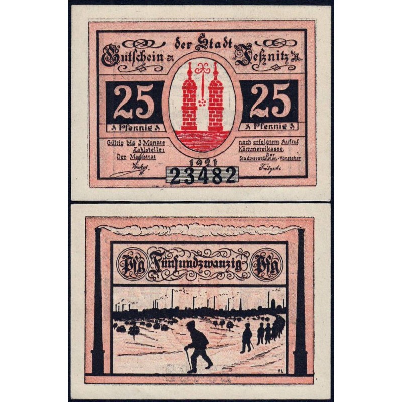 Allemagne - Notgeld - Jessnitz - 25 pfennig - 1921 - Etat : NEUF