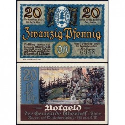 Allemagne - Notgeld - Oberhof - 20 pfennig - 01/10/1921 - Lettres OR - Etat : NEUF