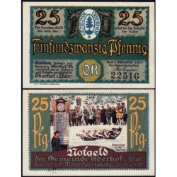 Allemagne - Notgeld - Oberhof - 25 pfennig - 01/10/1921 - Lettres OR - Etat : NEUF