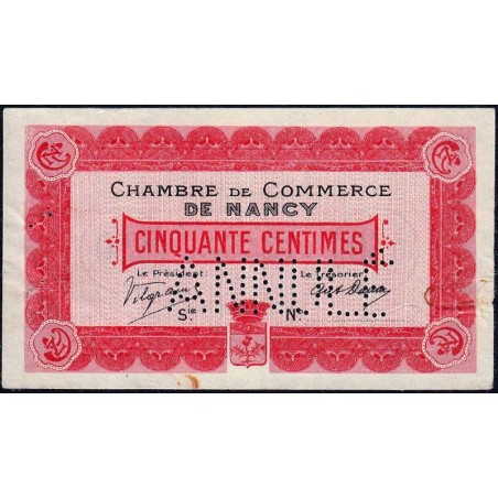 Nancy - Pirot 87-2 - 50 centimes - Sans série - 09/09/1915 - Annulé - Etat : TTB