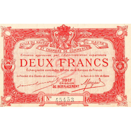 Le Havre - Pirot 68-19 - 2 francs - 1917 - Etat : pr.NEUF