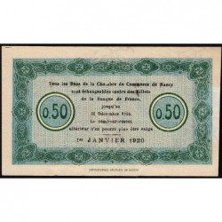 Nancy - Pirot 87-37 - 50 centimes - Série 19G - 01/01/1920 - Etat : TTB+