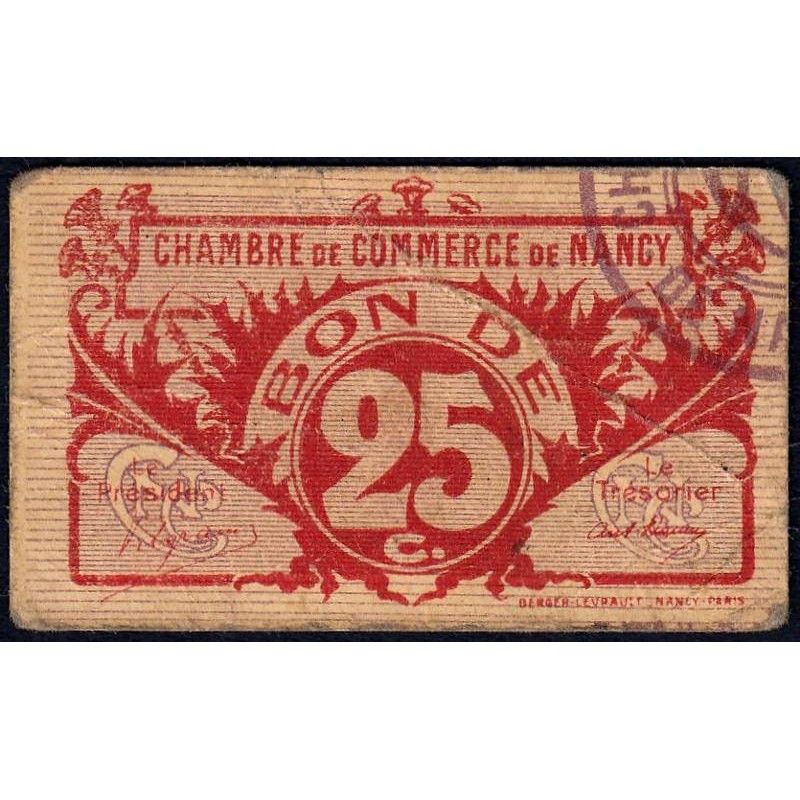 Nancy - Pirot 87-67c - 25 centimes - Sans date - Etat : TB+