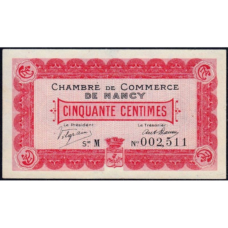 Nancy - Pirot 87-1 - 50 centimes - Série M - 09/09/1915 - Etat : TTB+