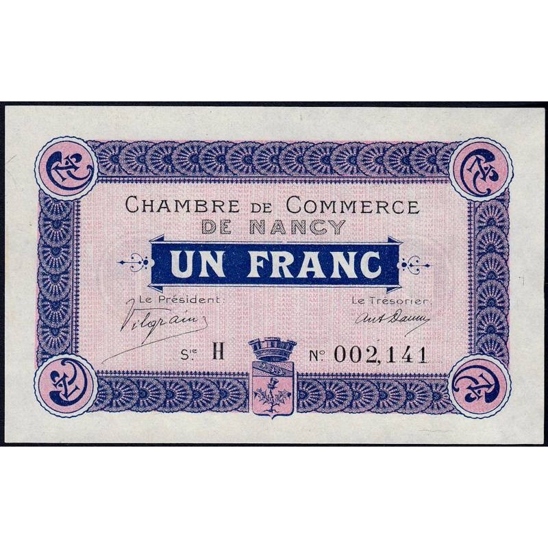 Nancy - Pirot 87-3 - 1 franc - Série H - 09/09/1915 - Etat : SPL