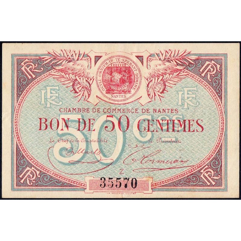 Nantes - Pirot 88-16 - 50 centimes - Série Z - Sans date - Etat : TTB+