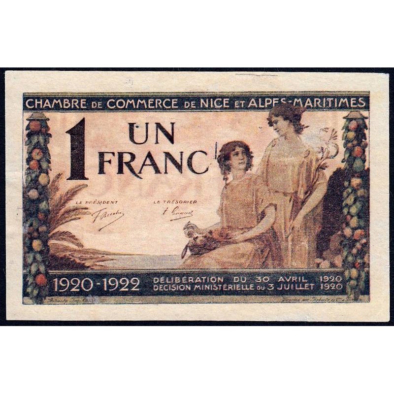 Nice - Pirot 91-11 - 1 franc - Série 85 - 30/04/1920 - Etat : pr.NEUF