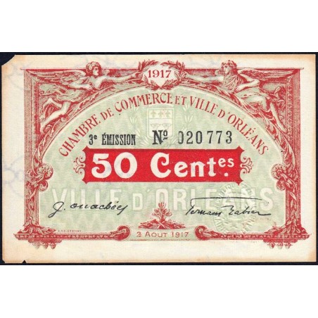 Orléans - Pirot 95-16 - 50 centimes - 1917 - Etat : TB