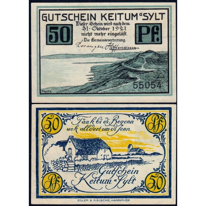 Allemagne - Notgeld - Keitum-Sylt - 50 pfennig - 1921 - Etat : SUP+