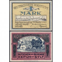 Allemagne - Notgeld - Keitum-Sylt - 1 mark - 1921 - Etat : SPL