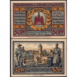 Pologne - Notgeld - Kreuzburg (Kluczbork) - 50 pfennig - Type 1 - 18/10/1921 - Etat : SPL