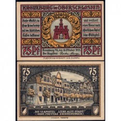 Pologne - Notgeld - Kreuzburg (Kluczbork) - 75 pfennig - Type 2 - 18/10/1921 - Etat : SPL