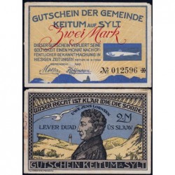 Allemagne - Notgeld - Keitum-Sylt - 2 mark - 15/04/1920 - Etat : TTB