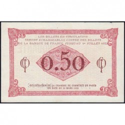 Paris - Pirot 97-10 - 50 centimes - Série F.99 - 10/03/1920 - Etat : SPL