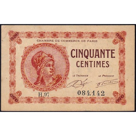 Paris - Pirot 97-10 - 50 centimes - Série H.97 - 10/03/1920 - Etat : TTB+