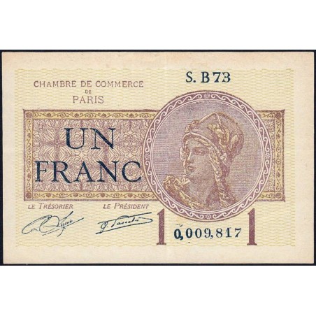 Paris - Pirot 97-23 - 1 franc - Série B73 - 10/03/1920 - Etat : TTB