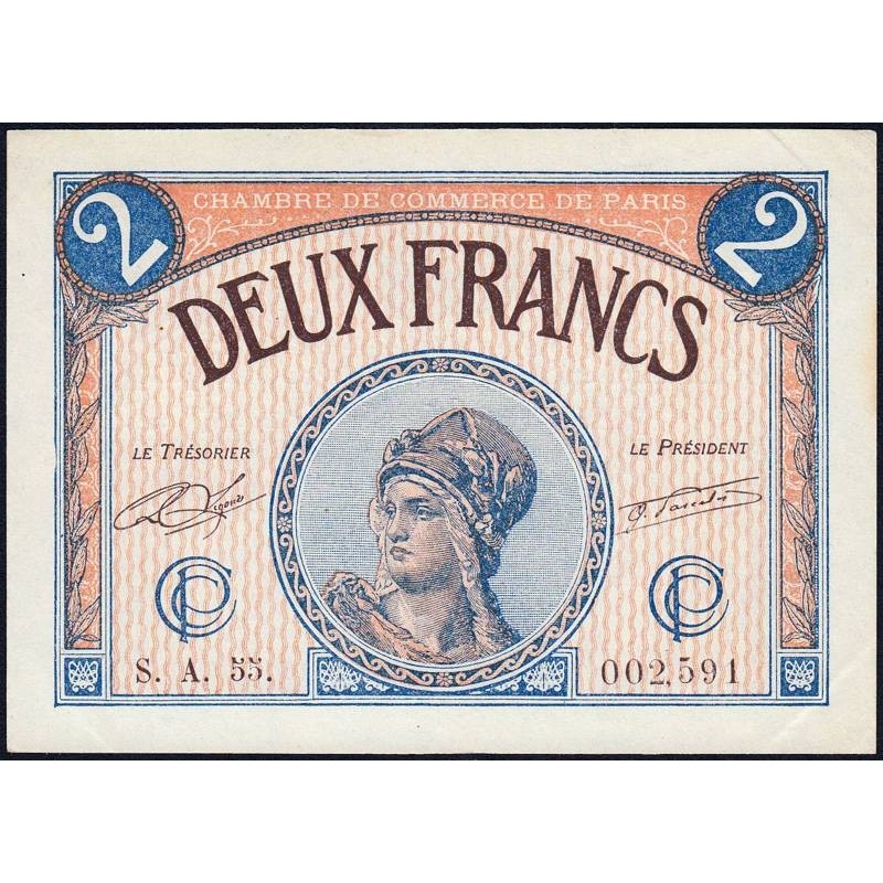 Paris - Pirot 97-28b - 2 francs - Série A.55.- 10/03/1920 - Etat : SUP