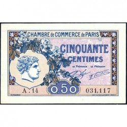 Paris - Pirot 97-31 - 50 centimes - Série A.14 - 10/03/1920 - Etat : SPL