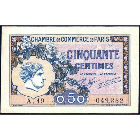 Paris - Pirot 97-31 - 50 centimes - Série A.19 - 10/03/1920 - Etat : SUP+