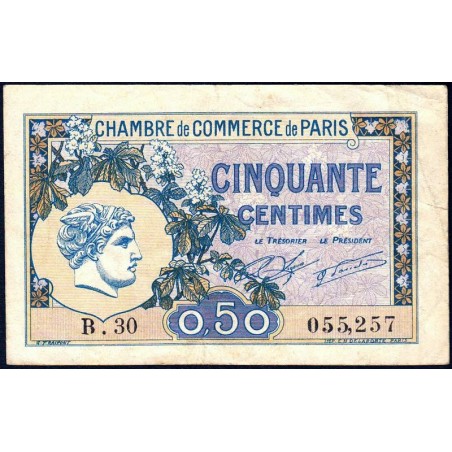 Paris - Pirot 97-31 - 50 centimes - Série B.30 - 10/03/1920 - Etat : TB