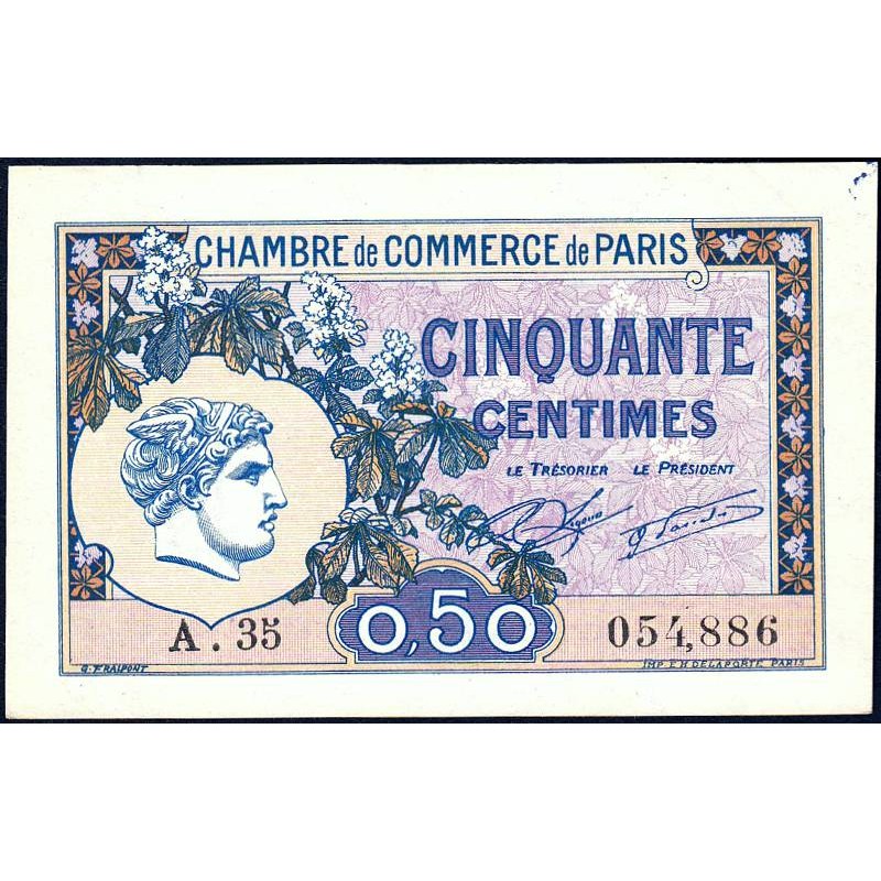 Paris - Pirot 97-31 - 50 centimes - Série A.35 - 10/03/1920 - Etat : SUP+
