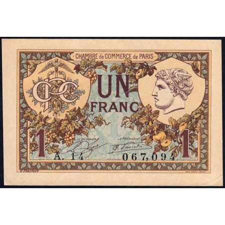 Paris - Pirot 97-36 - 1 franc - Série A.14 - 10/03/1920 - Etat : SUP