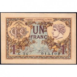 Paris - Pirot 97-36 - 1 franc - Série A.34 - 10/03/1920 - Etat : SUP