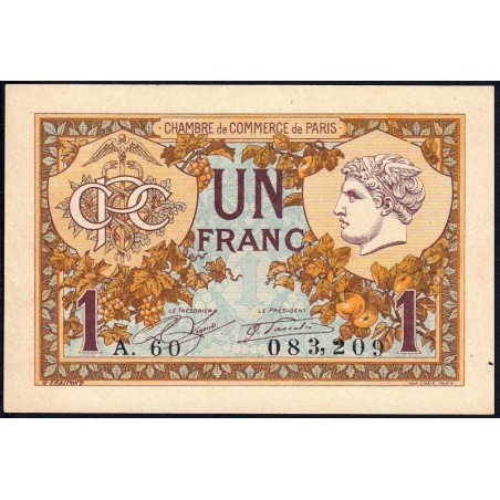 Paris - Pirot 97-36 - 1 franc - Série A.60 - 10/03/1920 - Etat : SUP