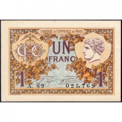 Paris - Pirot 97-36 - 1 franc - Série A.89 - 10/03/1920 - Etat : SUP