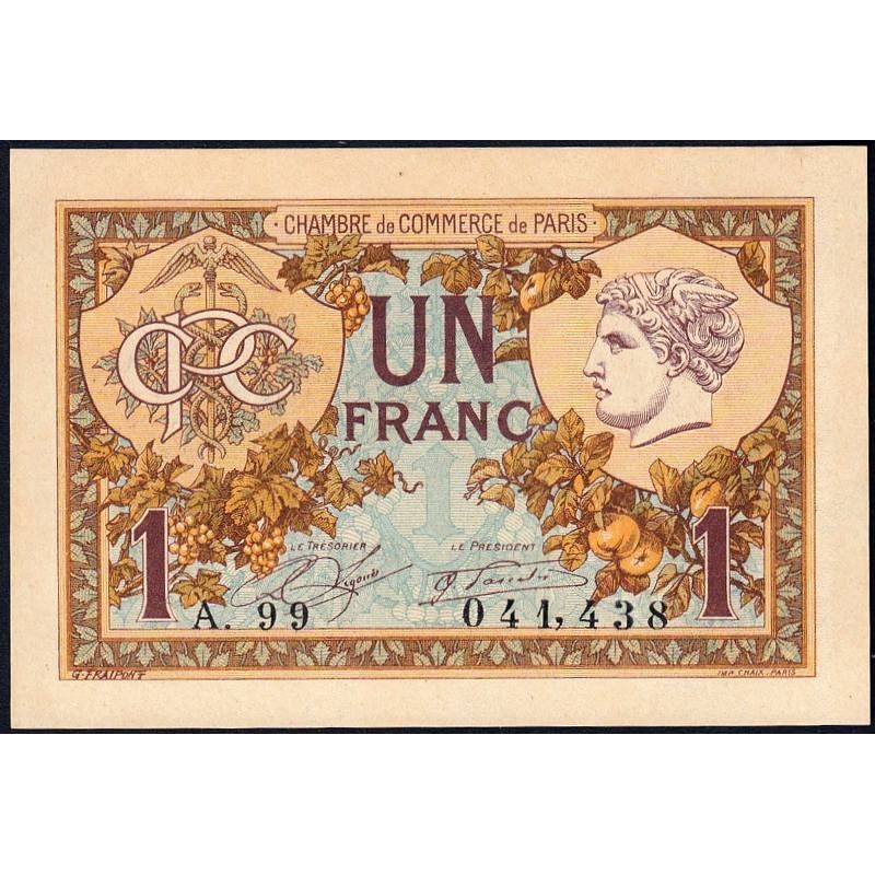 Paris - Pirot 97-36 - 1 franc - Série A.99 - 10/03/1920 - Etat : NEUF