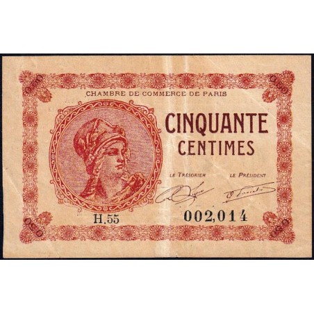 Paris - Pirot 97-10 - 50 centimes - Série H.55 - 10/03/1920 - Etat : TB-