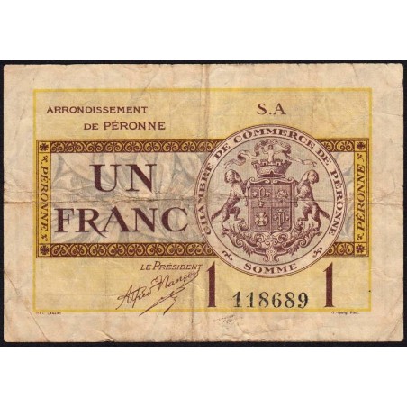 Péronne - Pirot 99-2b - 1 franc - Série S.A - 27/07/1920 - Etat : TB