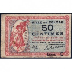 Colmar - Pirot 130-2 - 50 centimes - Série C - 15/12/1918 - Etat : TB-