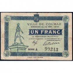 Colmar - Pirot 130-3 - 1 franc - Série A - 15/12/1918 - Etat : TB+