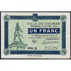 Colmar - Pirot 130-3 - 1 franc - Série D - 15/12/1918 - Etat : TTB+